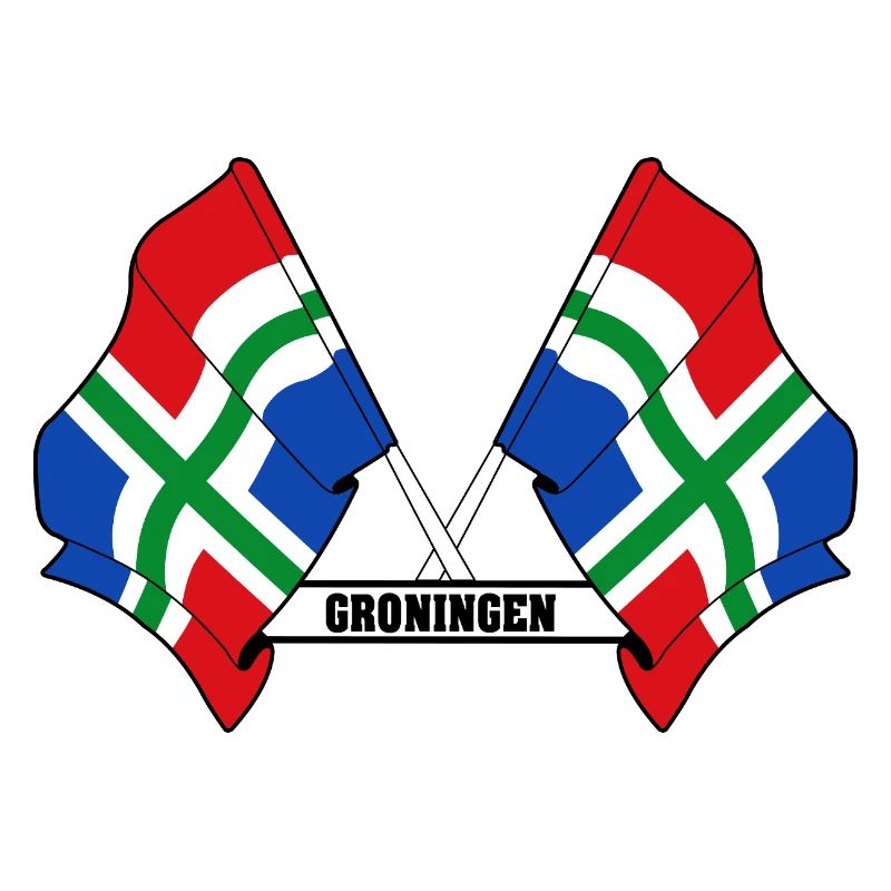 Deux drapeaux texte GRONINGEN