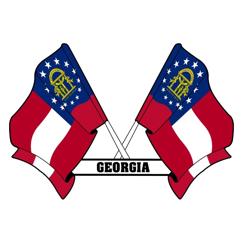 Two flags text GEORGIA