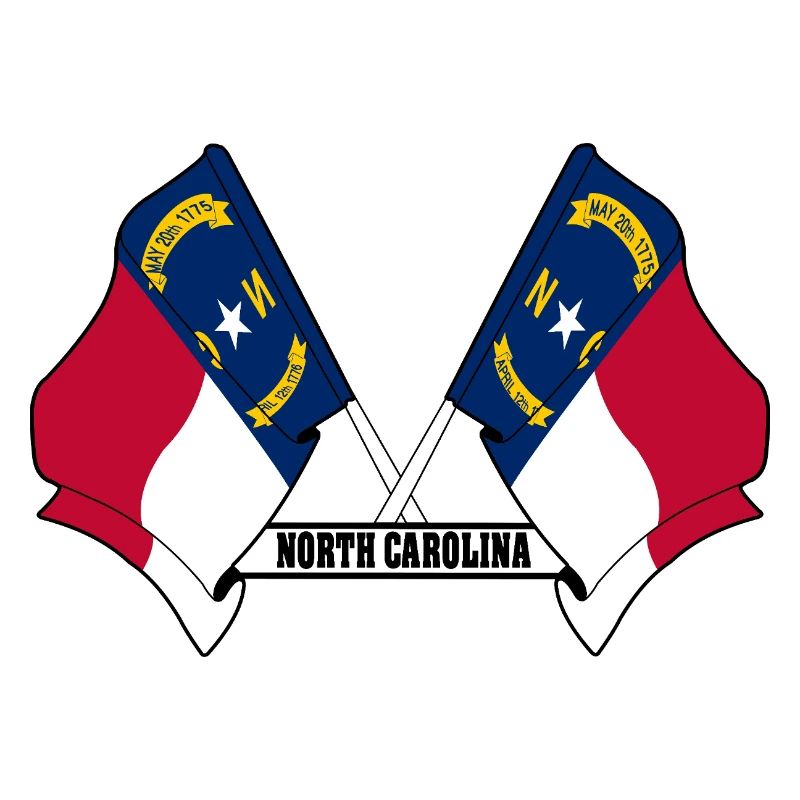 Two flags text NORTH CAROLINA