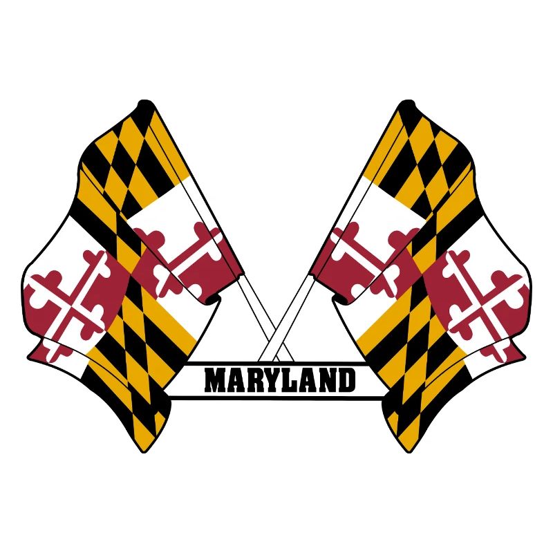 Two flags text MARYLAND