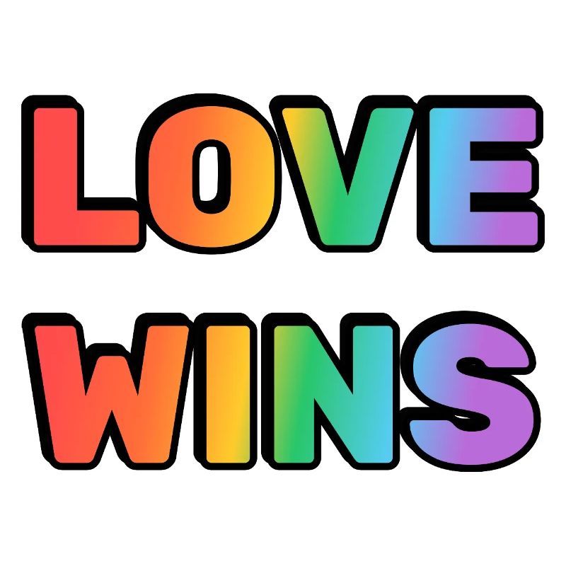 Love Wins Rainbow Gradient Text LGBT