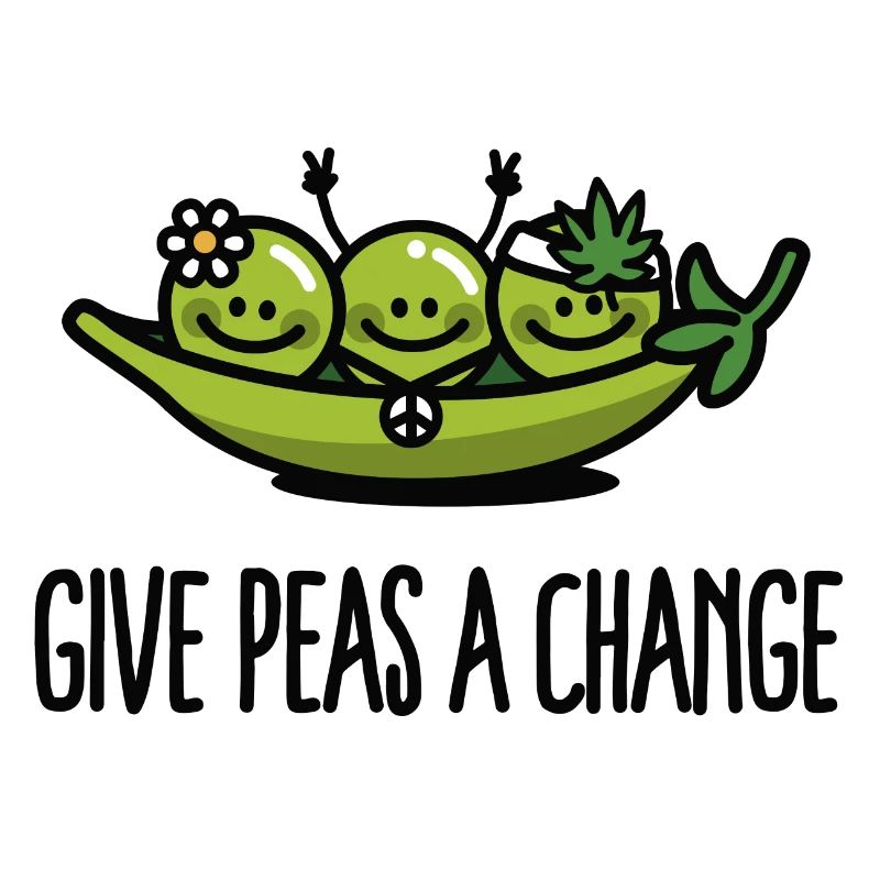 Give peas / peace a change hippies