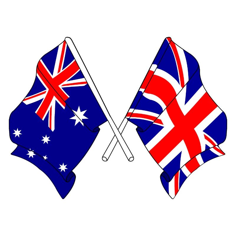Drapeau de l’Australie et drapeau de l’Angleterre