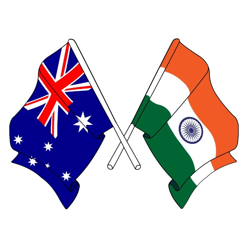 Drapeau de l’Australie et drapeau de l’Inde