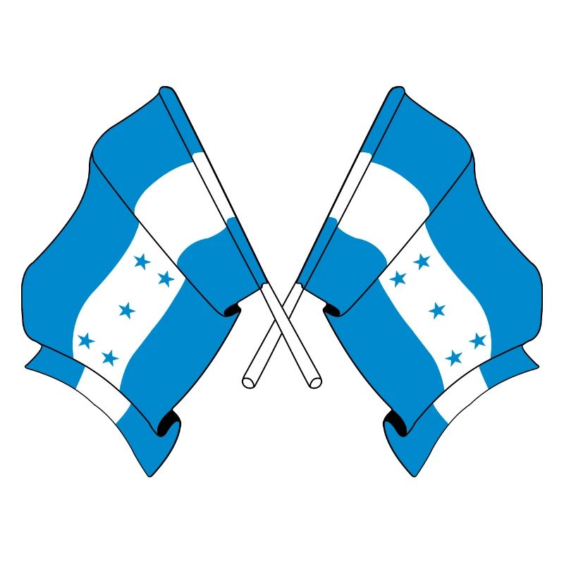 Deux drapeaux croisés du Honduras