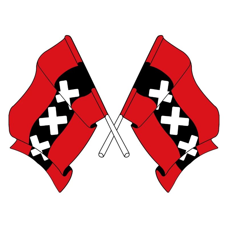 Deux drapeaux Amsterdam Pays-Bas