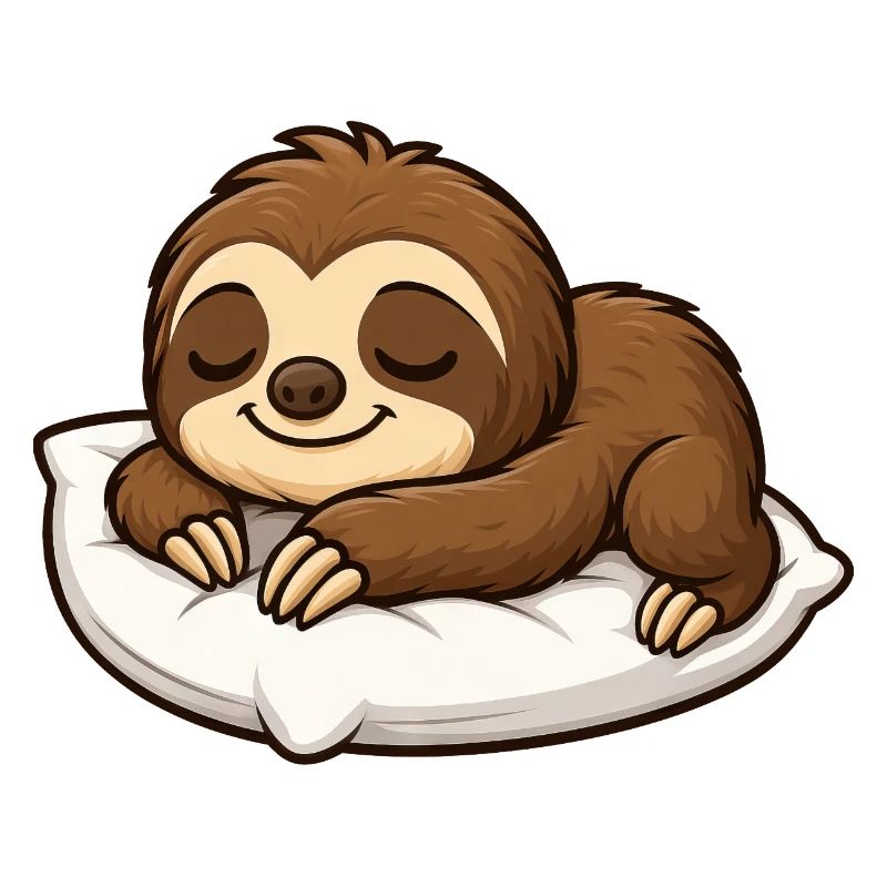 Cute Sloth Cartoon Relax Cuddle Chill