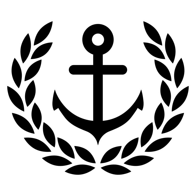 Anker mit Lorbeerkranz