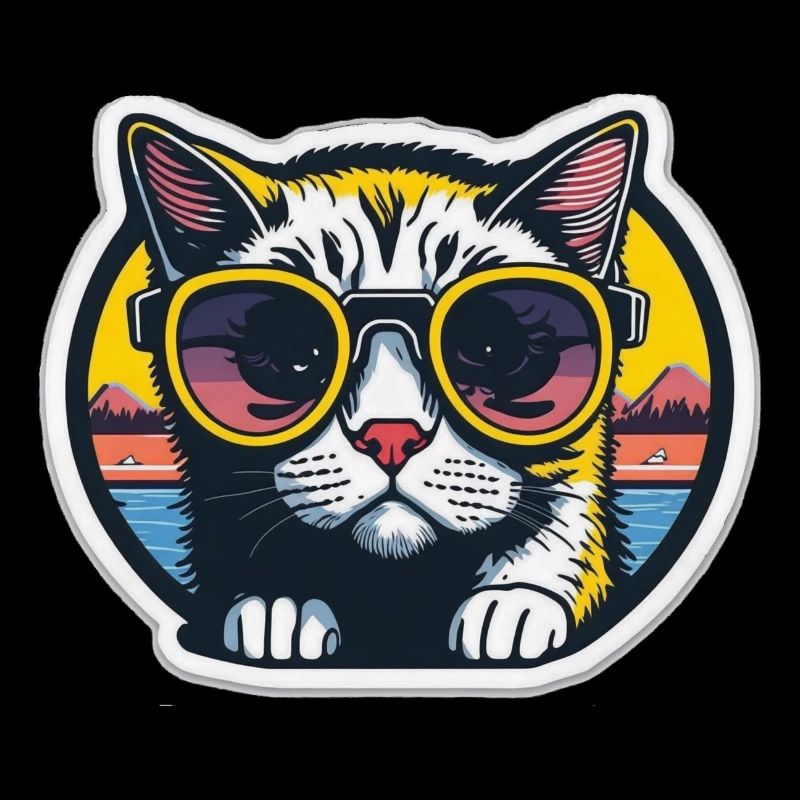 Katze mit Brille