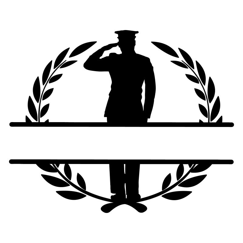 Salutation de respect dans la bannière de la couronne de laurier