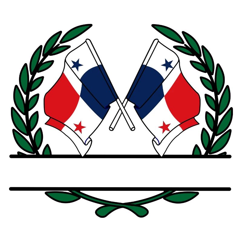 Drapeaux Panama, bannière couronne de laurier