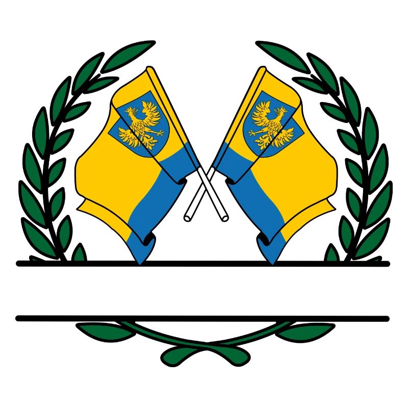 Drapeaux Opole couronne de laurier bannière
