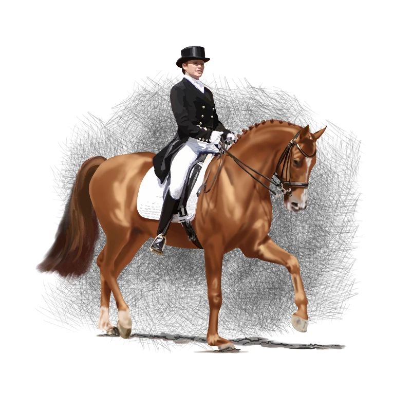 Cavalier de dressage en queue-de-pie