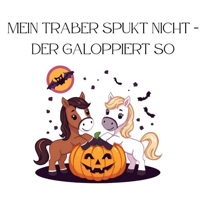 Halloween Traber Pferde Spruch Zitat