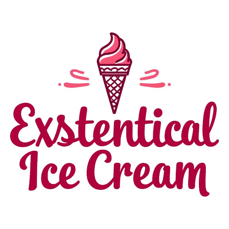 Existenzielle Eiscreme Lustiger Spruch Eis Waffel