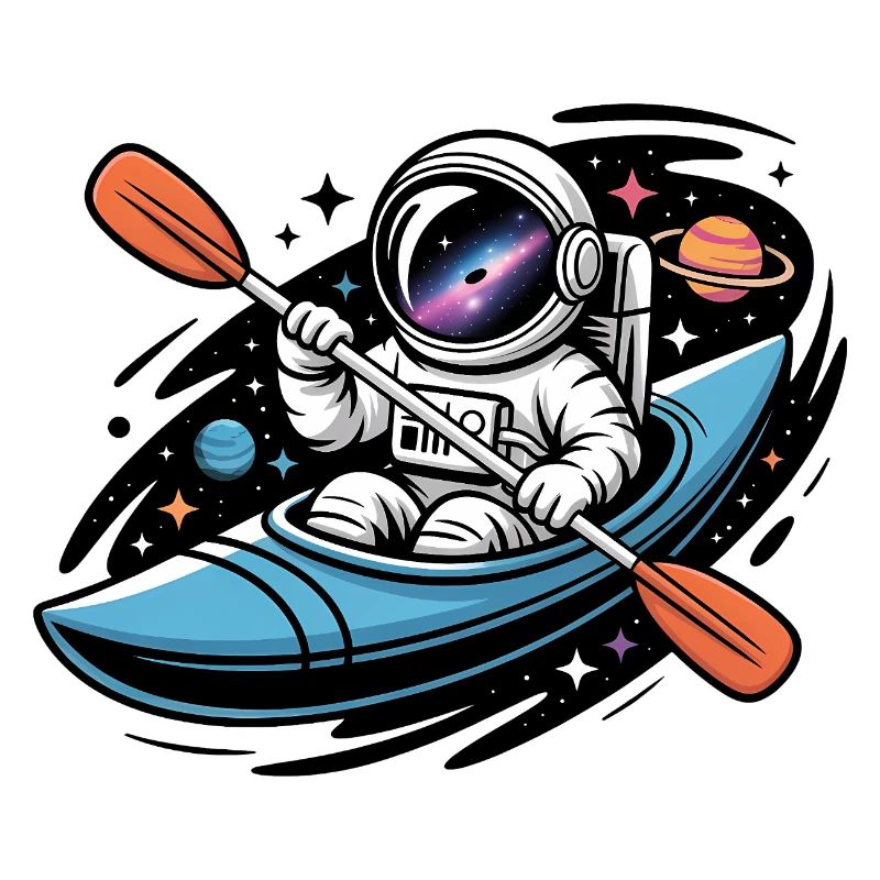 Astronaut Kayak - Cool Alien Logo