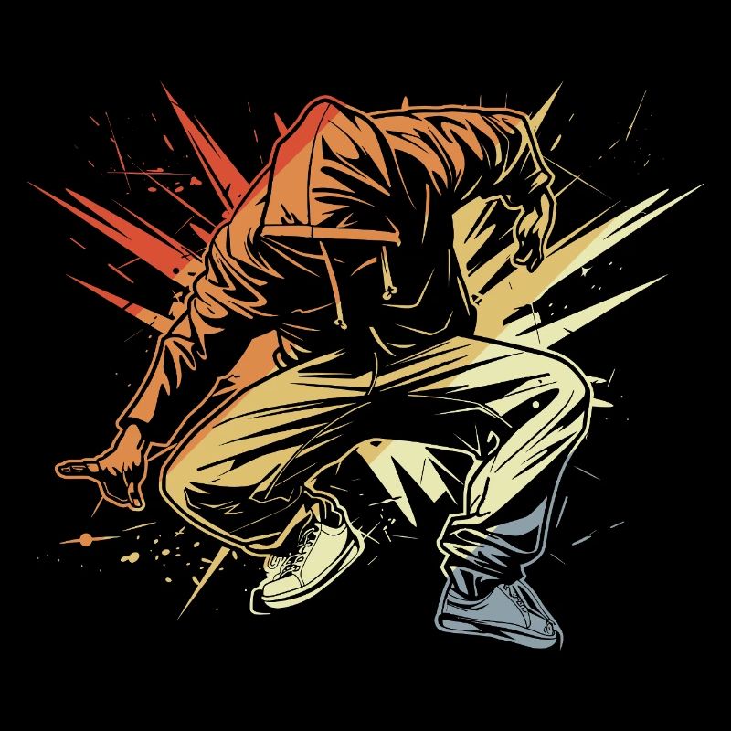 Breakdancer Zeichnung Vintage