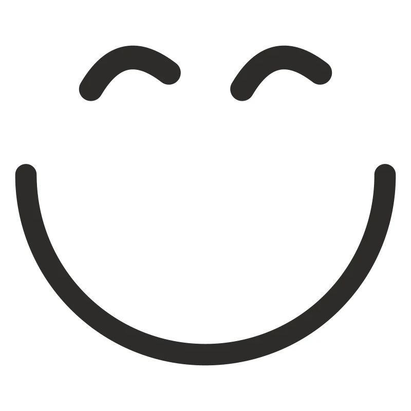 Smiley. Minimal. Positiv.