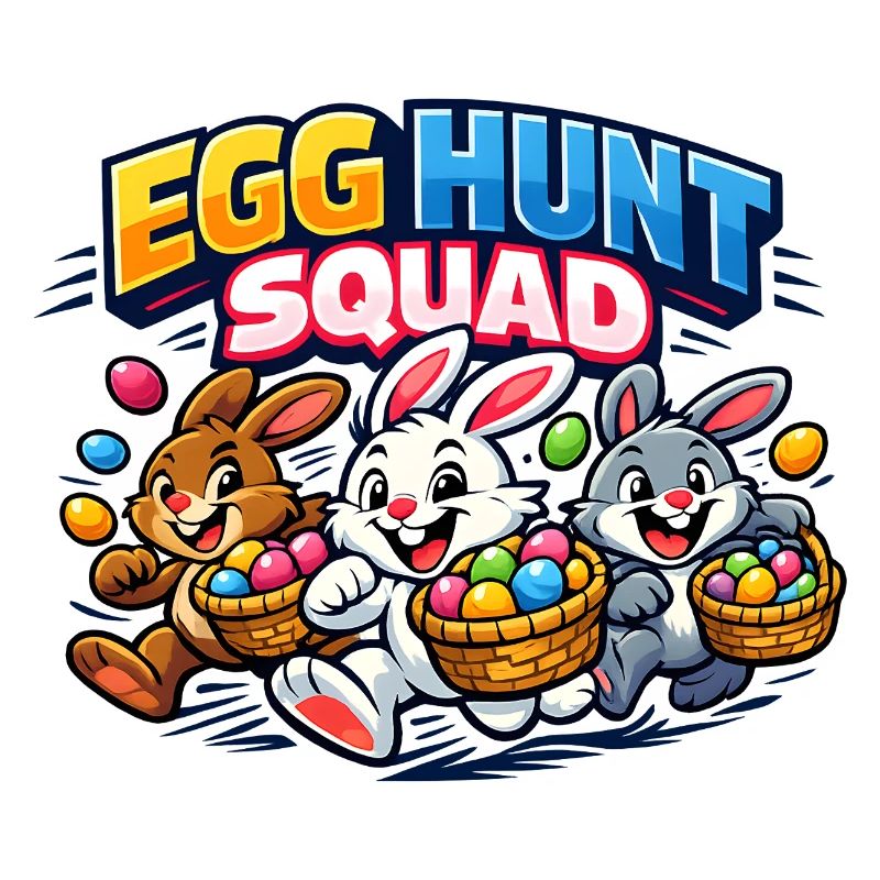 Équipe de chasse aux œufs de Pâques Lapin de Pâques