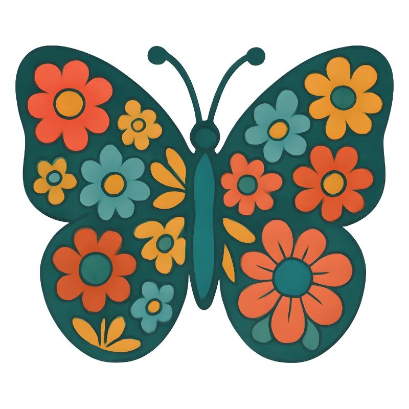 Papillon Coloré Fleur