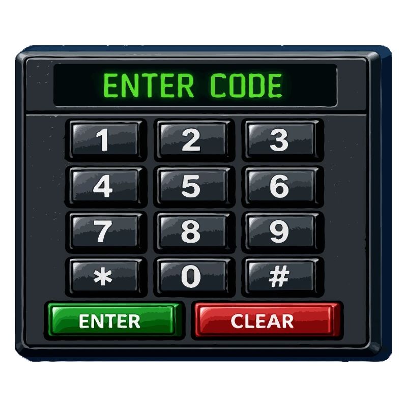 Entrée du code Clavier néon
