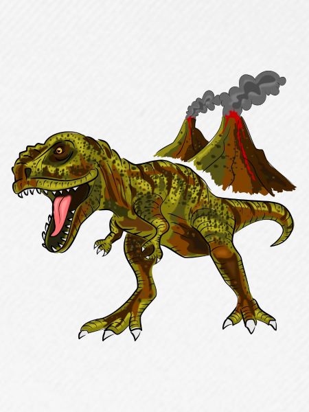 Dinosaurier Vulkan