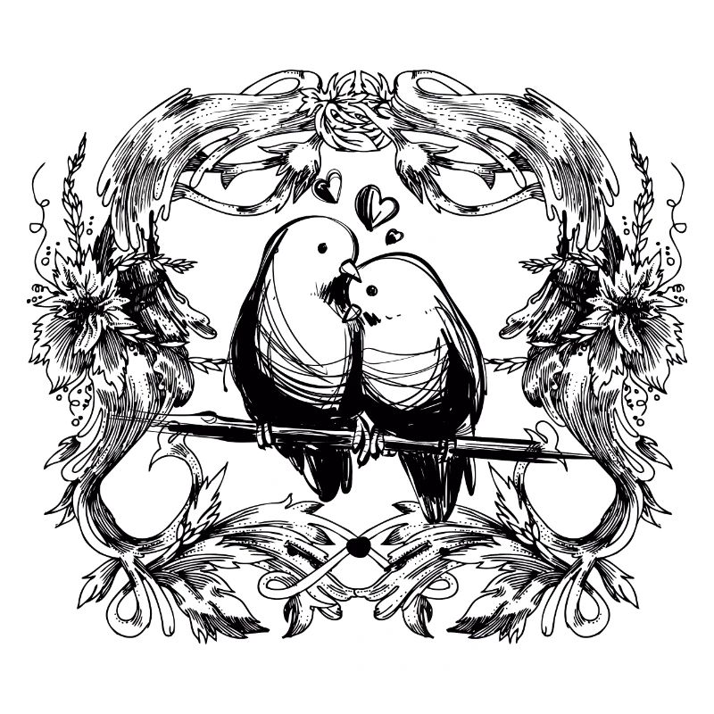 Inséparables / amour / relation / oiseaux / oiseau