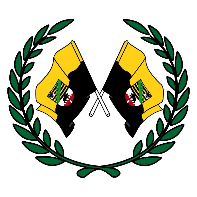 Fahnen Sachsen Anhalt Lorbeerkranz