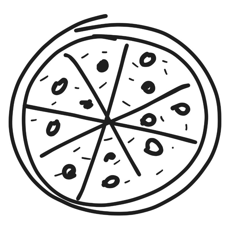 Pizza Linienkunst Handgezeichnet