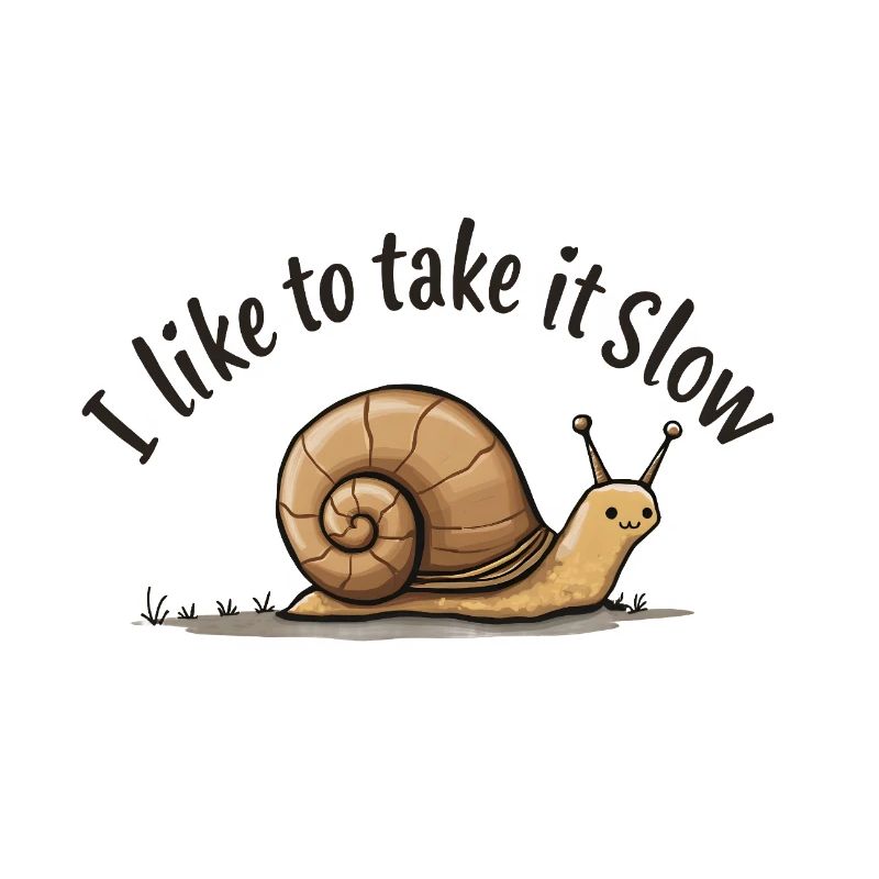 Langsame Schnecke „Nimm es langsam“