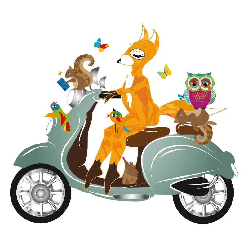 Animaux de la forêt en balade – Scène imaginative
