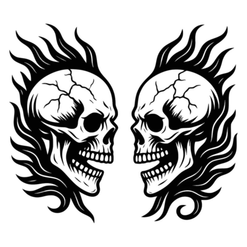Tribal Skulls Black