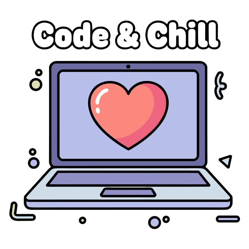 Code & Chill Heart Laptop