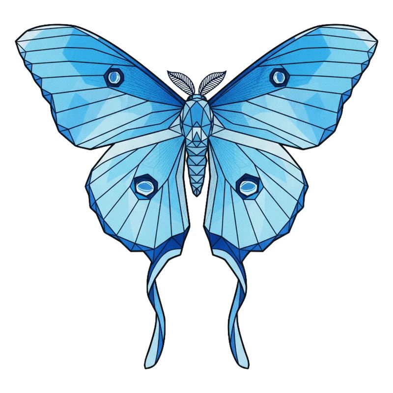 Geometrischer Blauer Schmetterling