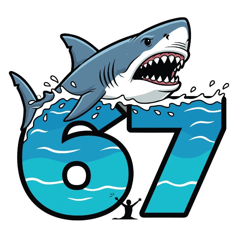 Un requin au-dessus d’une vague de 67