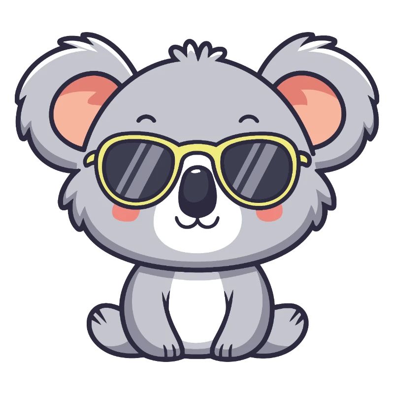 Koala-gelbe Pop-Brille