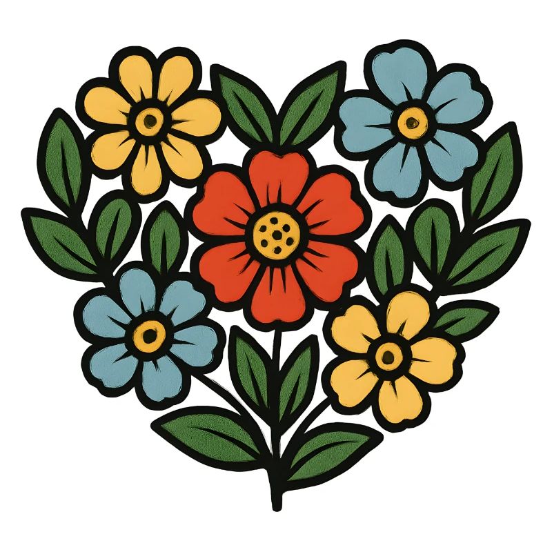 Style folklorique à bouquets