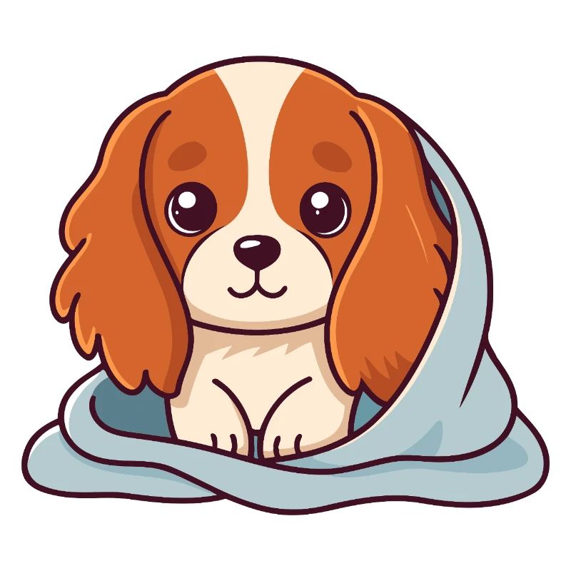 Chiot Doux Sous Plaid