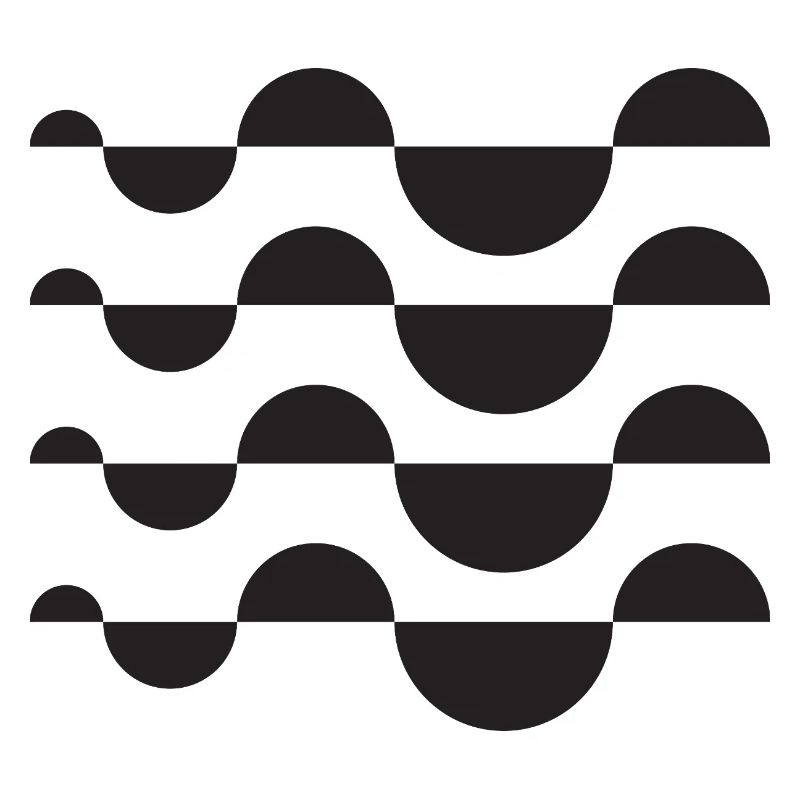 Monochrome Wave Circle Grid