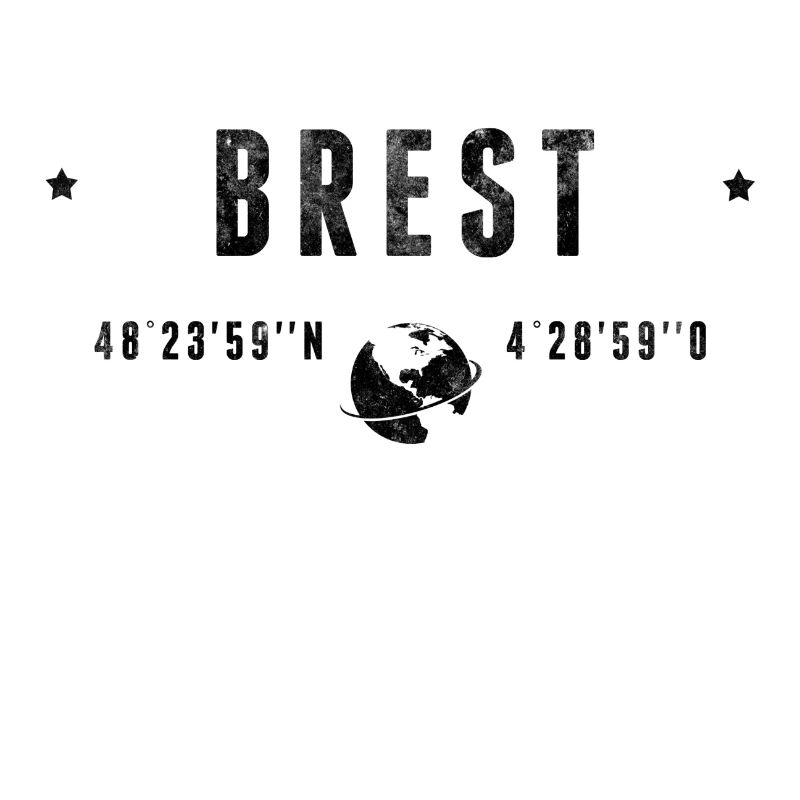 Brest Coordonnées Géographiques Stylisées