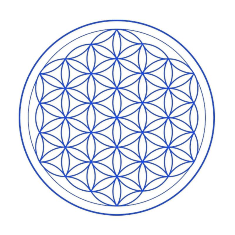 Blaugelb Blume des Lebens Kreis