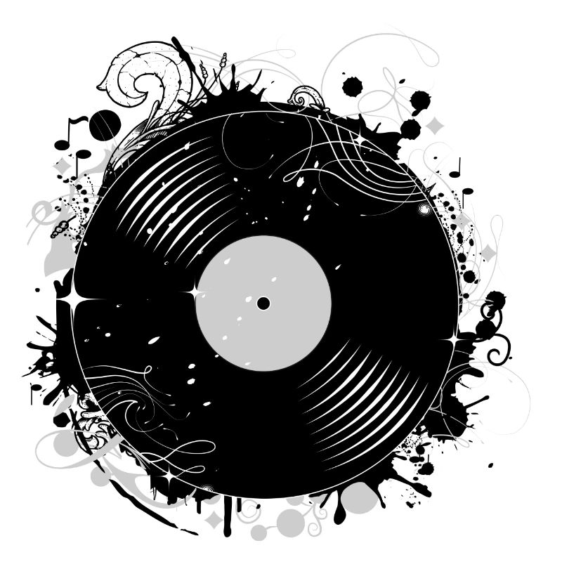 Disque vinyle en design graffiti