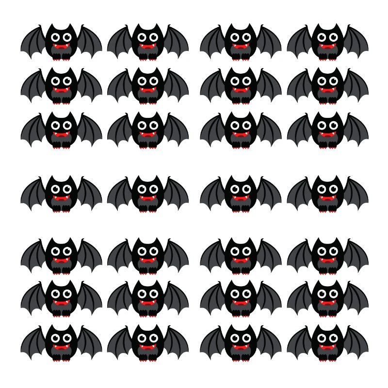 Bat rows of bats on Halloween night