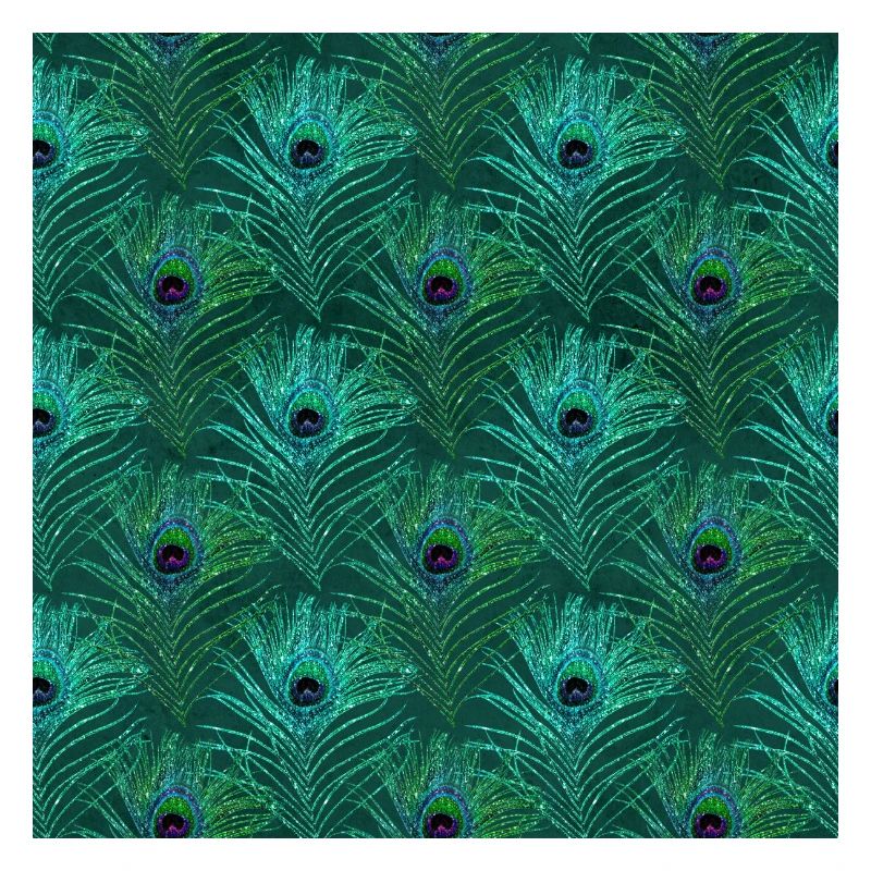 Green peacock feather pattern from bird peacock