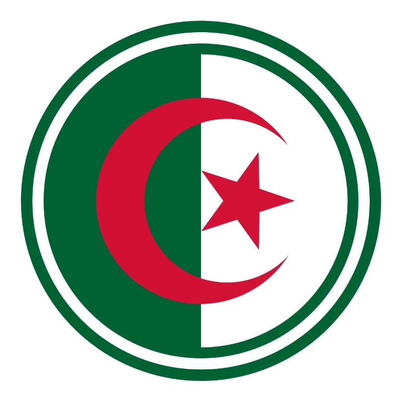 Algerien Flagge rund