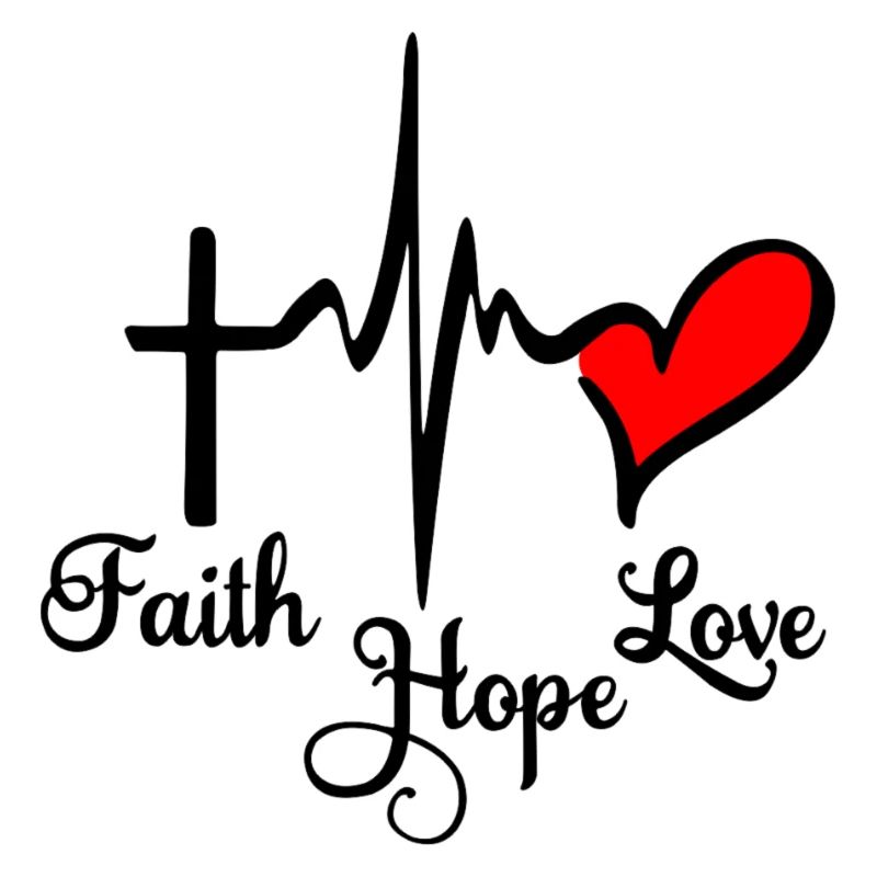Glauben Sie Hoffnung und Liebe mit Cardio Cross und Herz und