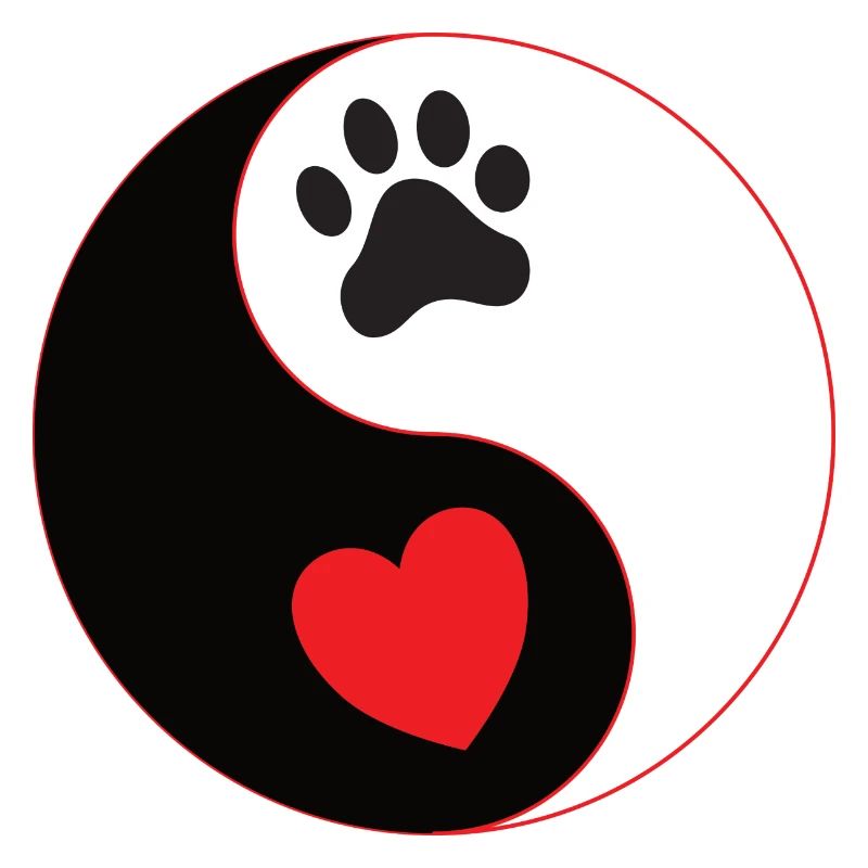Hund - yin & yang Pfote mit Herz Hundeschule Gassi