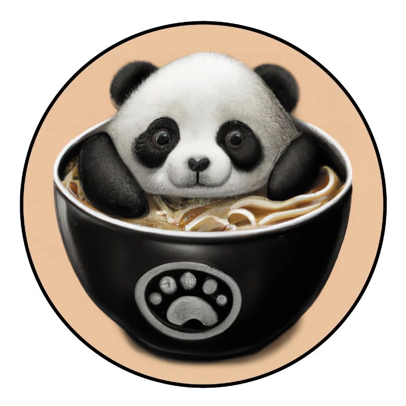 Bébé Panda Dans Un Bain De Ramen