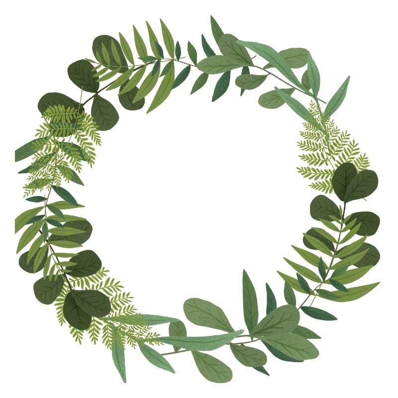 Couronne verte de feuilles
