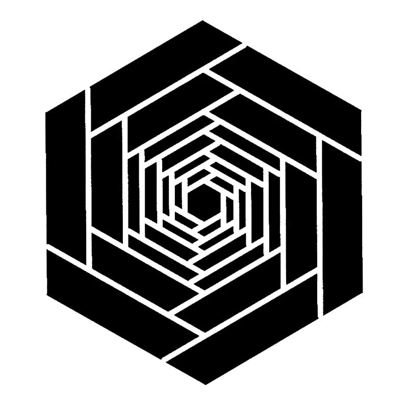Infinite hexagon black flower